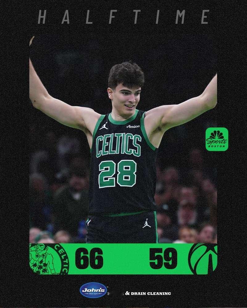 半场结束，66：59客场领先，这是又要赢的节奏吗？凯尔特人热爱日记