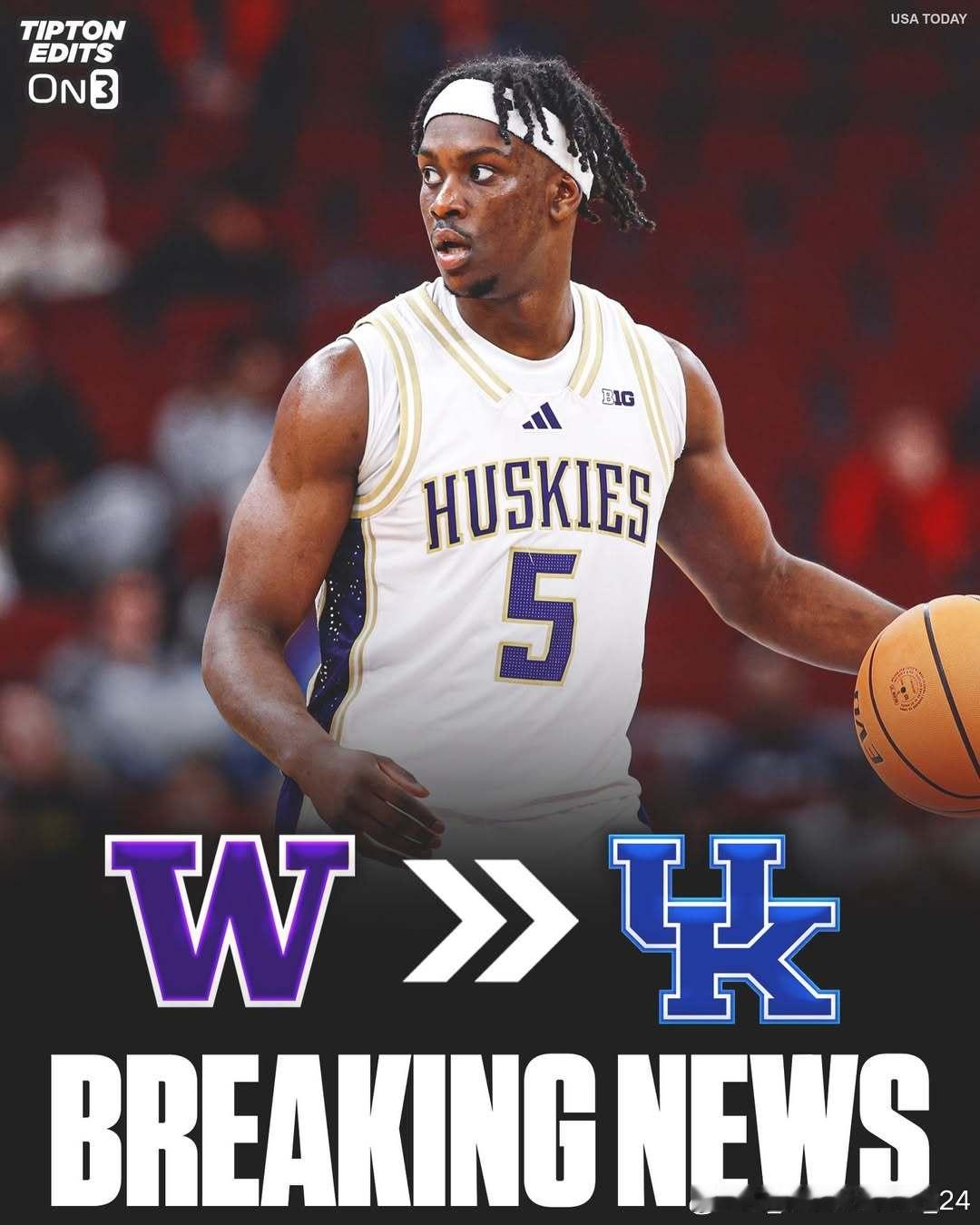 华盛顿大学后卫祖姆·迪亚洛(Zoom Diallo)转学加盟肯塔基大学这位身高6