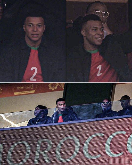 【好友观战】非洲杯小组赛，摩洛哥1比1马里，皇马球星姆巴佩身穿阿什拉夫的球衣现场