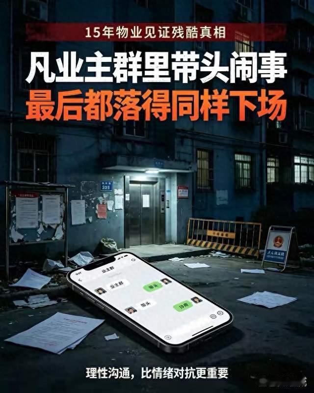 15年物业见证残酷真相：凡业主群里带头闹事，最后都落得同样下场