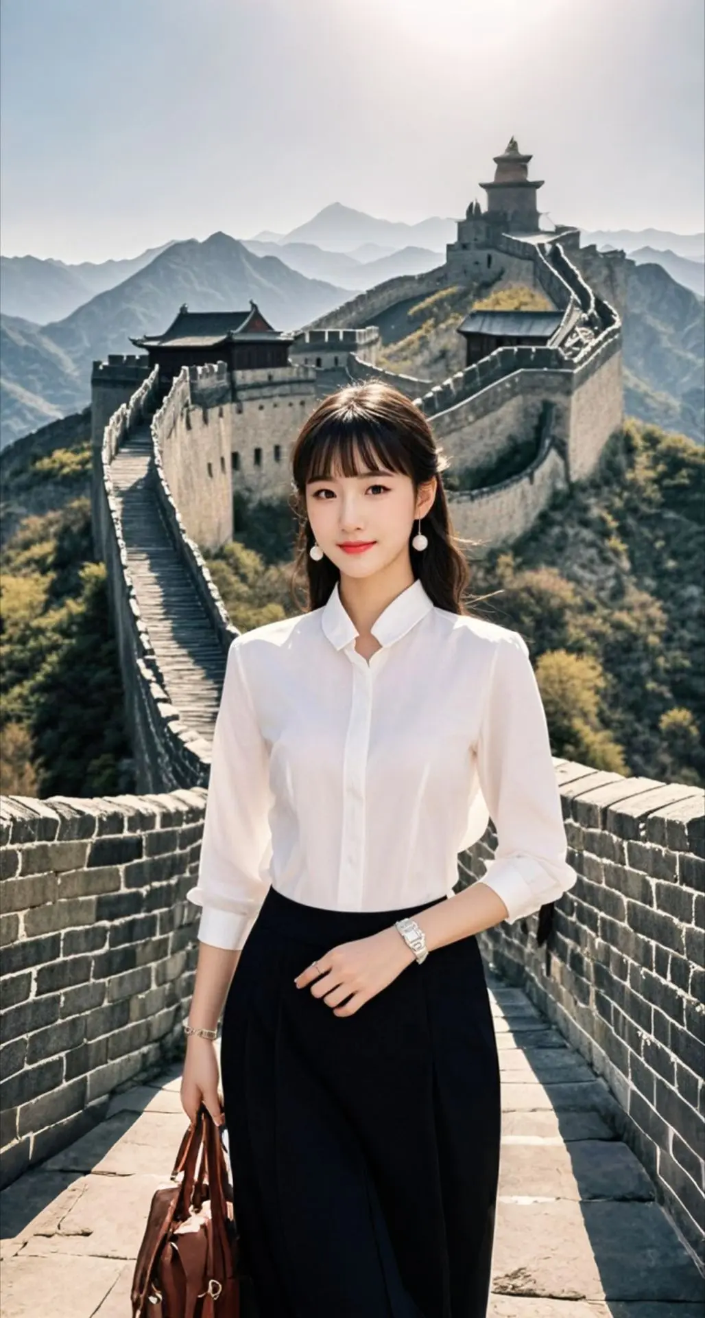 AI扩图 AI长城旅人