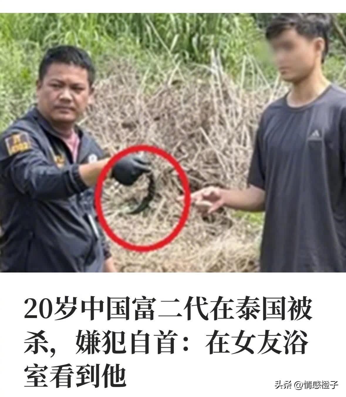 20岁的中国富二代，被女友的泰国男友杀害。

刷到这条新闻，心里挺不是滋味的，毕