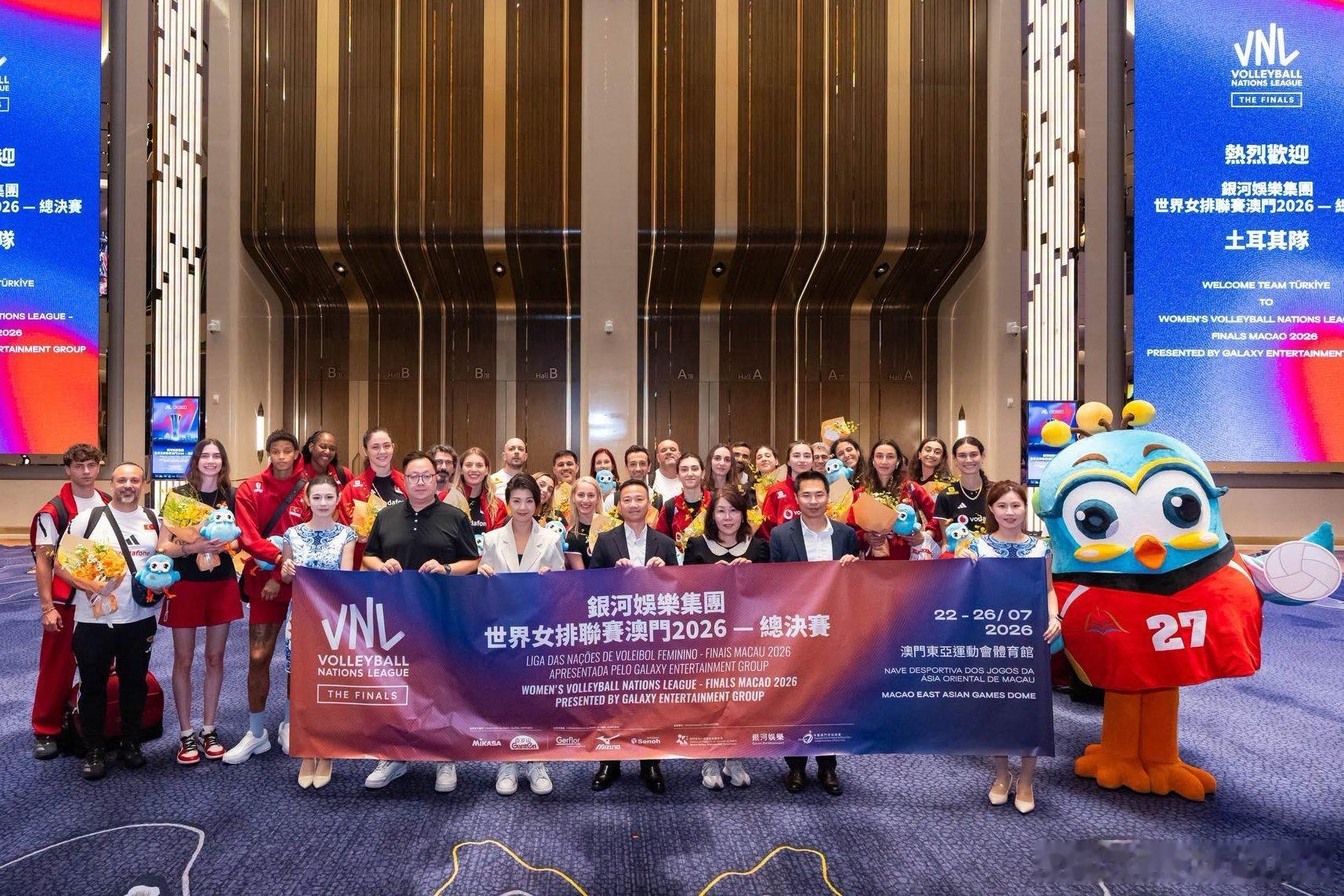 2026年世界女排联赛 📍已到达中国澳门的土耳其女排，为总决赛备战。 
