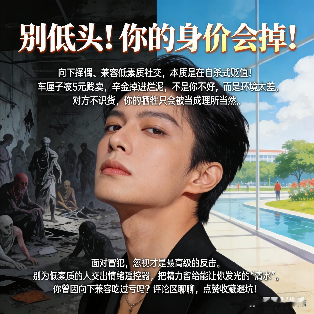 别低头！你的身价会掉！
向下择偶、兼容低素质社交，本质是在自杀式贬值！车厘子被5