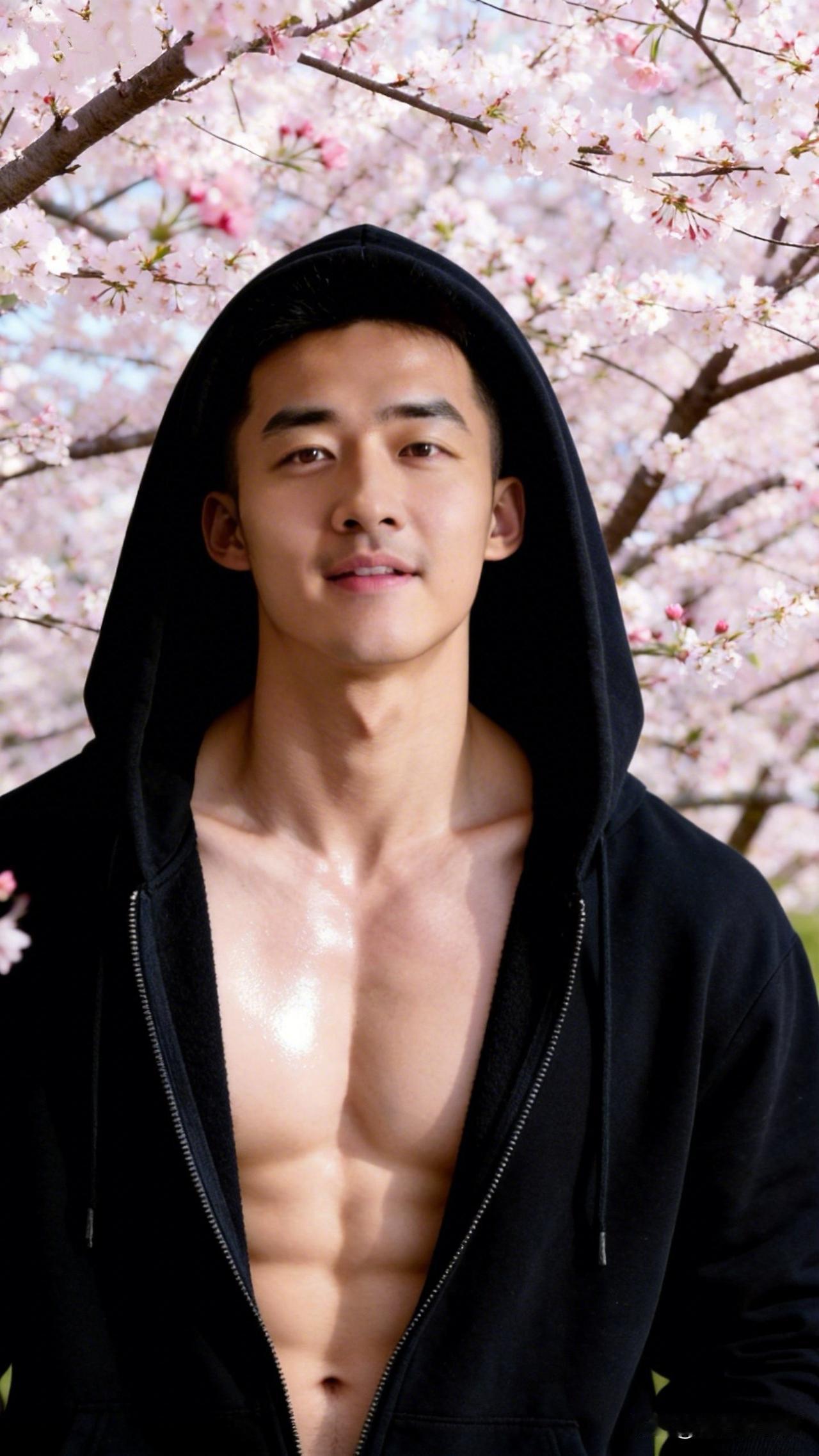 海棠花香轻轻撩开他滚烫胸肌男生简约风穿搭 薄肌男孩 男人 胸肌
