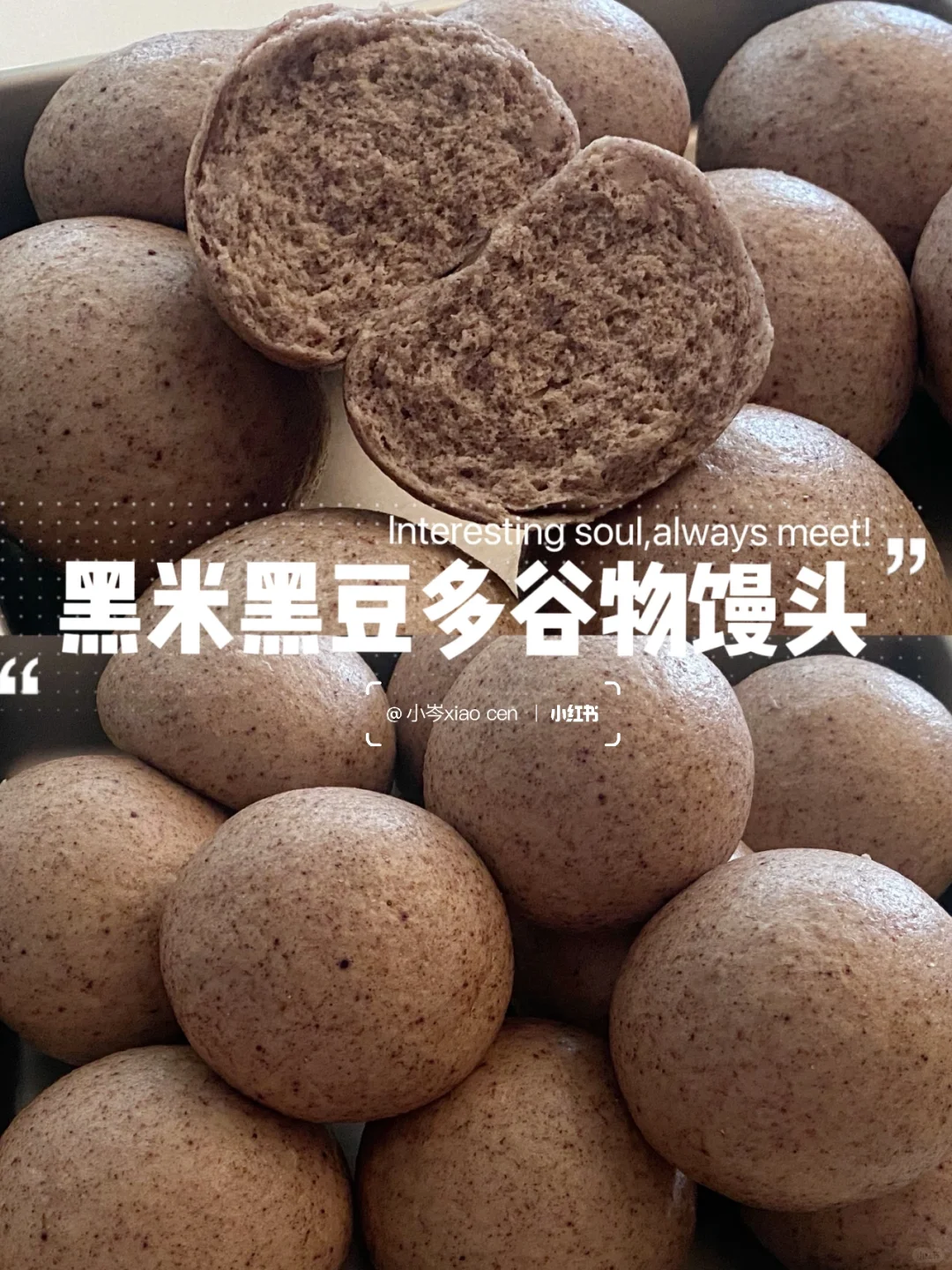 黑米黑豆多谷物馒头｜一次发酵制作养生馒头