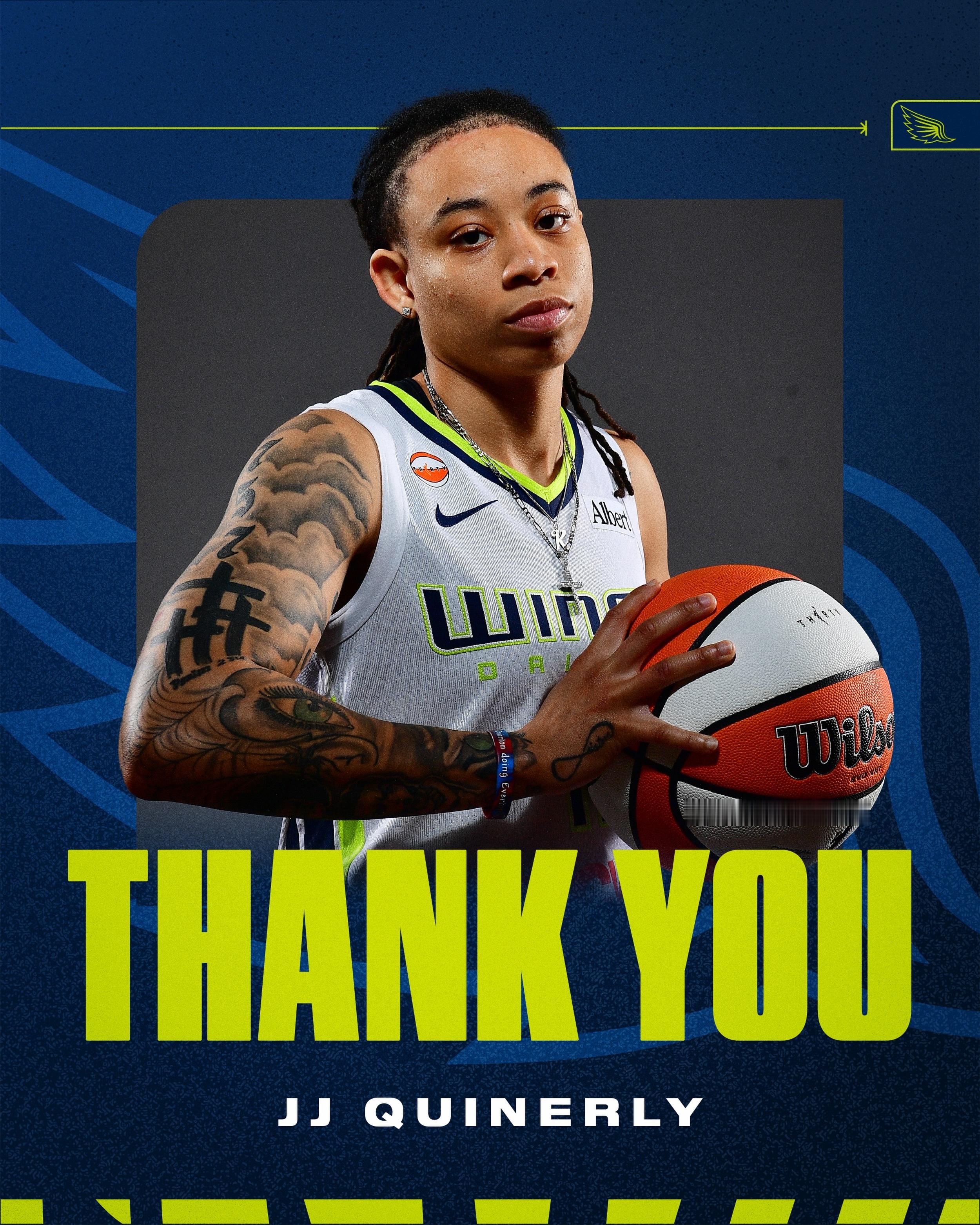 WNBA 飞翼昨晚官宣裁掉JJ-奎纳利，并与控卫萨格-萨顿签约至赛季结束。奎纳利