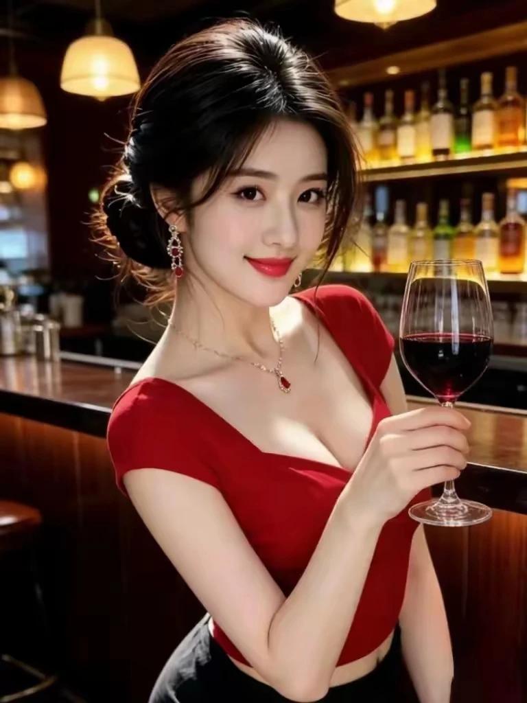 明月弯弯照小楼，
佳人独饮解闲愁。
一杯清茶入喉去，
抛去烦恼亦解忧。