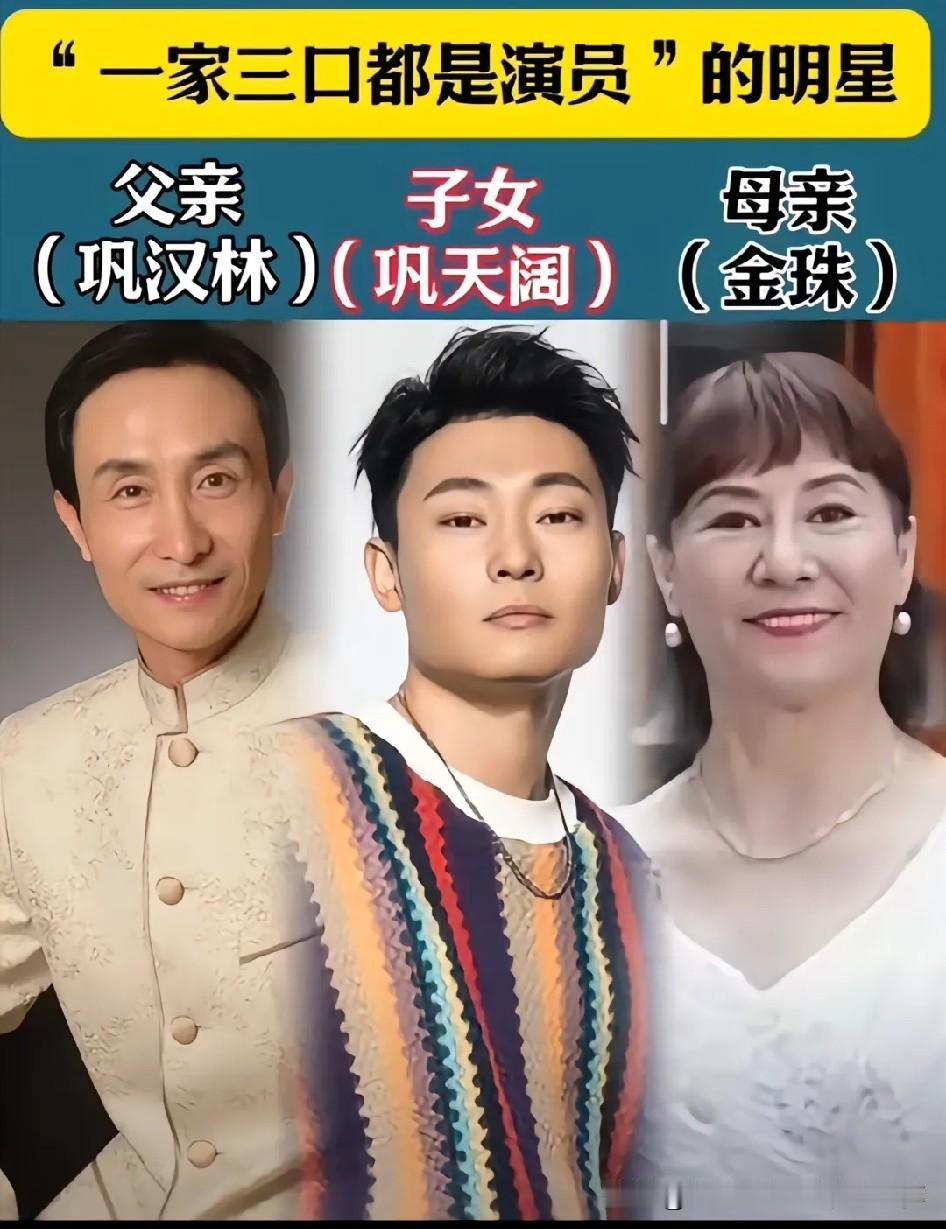 一家三代全踏入演艺圈！盘点明星演员家庭
1. 巩汉林、金珠、巩天阔
​
2. 张