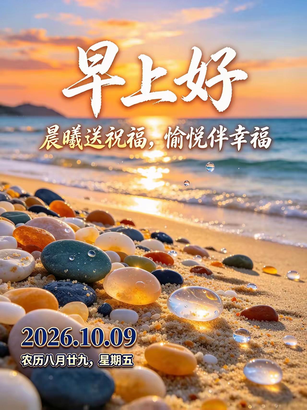 10.9日太阳和希望一同升起，问候和祝福一齐送到：愿我们彼此健康、平安、幸福、快