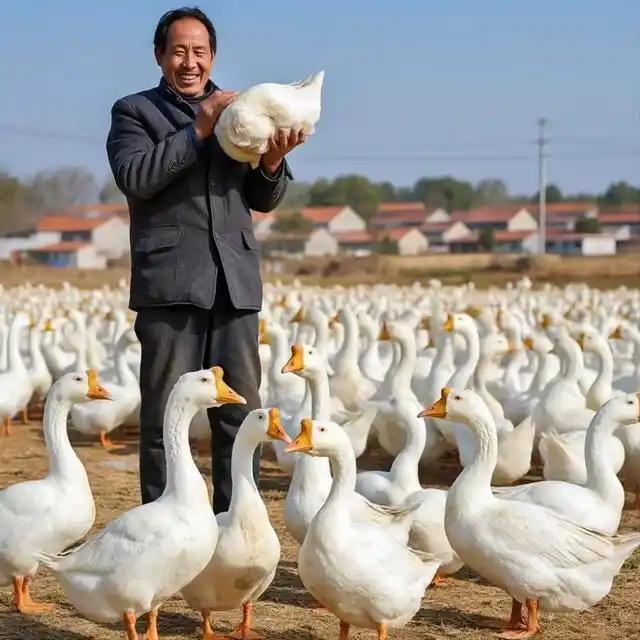 黑龙江一大爷，倾尽家产养鹅，一共养了 6000 只能飞的大鹅，将近一半跟着迁徙的