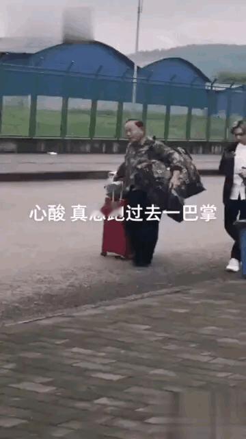 看到这种现象就来气，就想上去给这家伙一个大耳光！

家长那么大年纪，背那么重的东