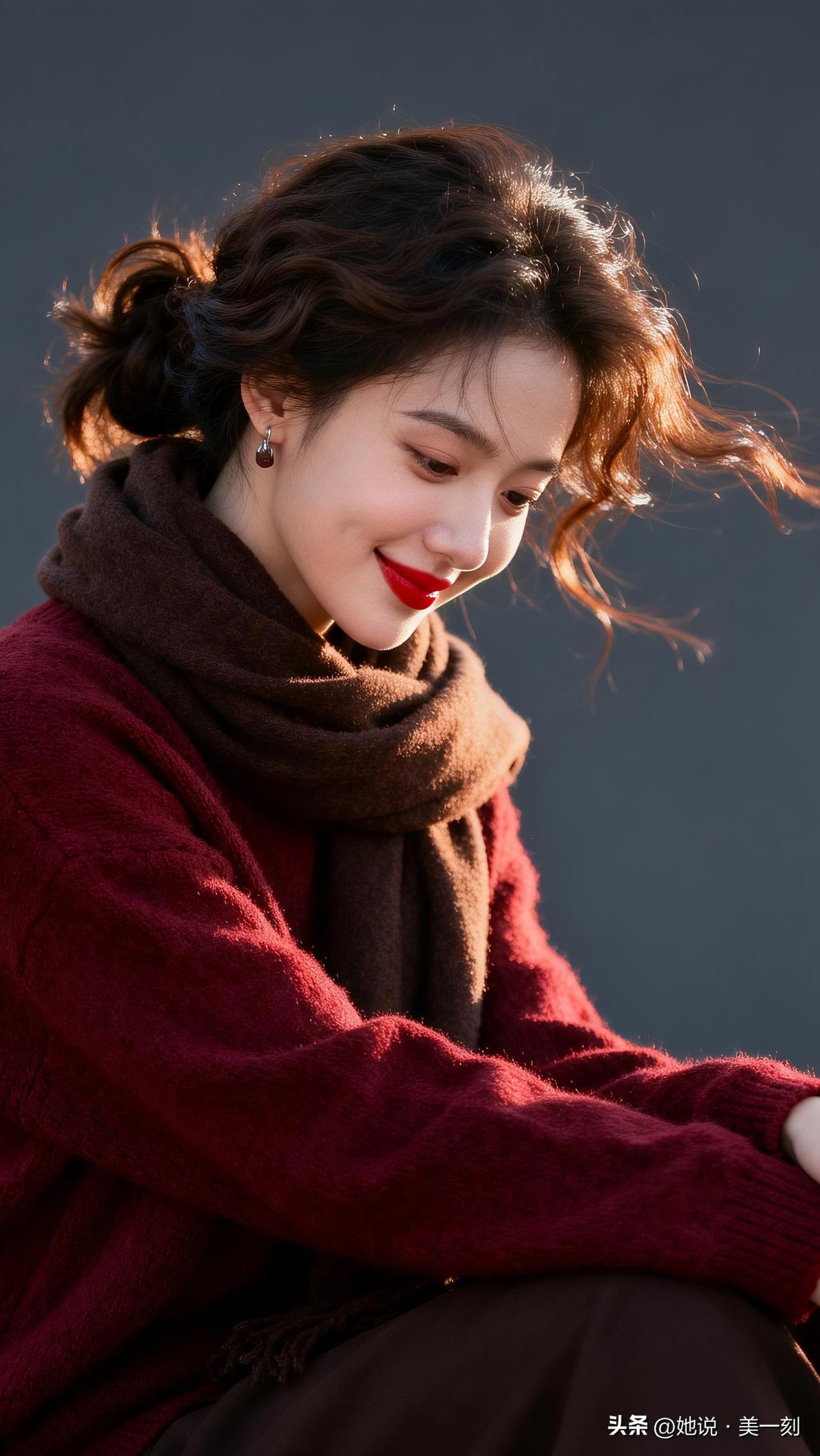 冬日暖阳下的温柔微笑，暖心又治愈。让人心动的女孩子,你喜欢哪一款?