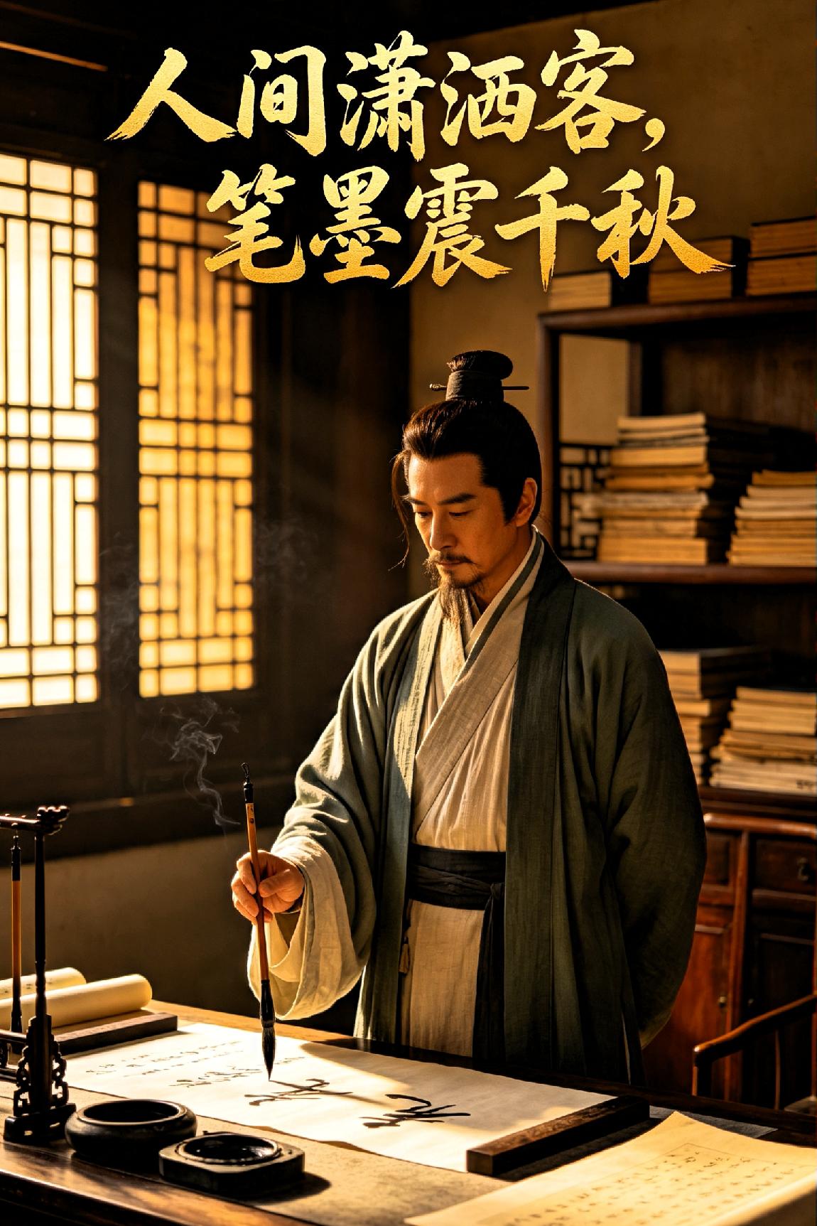 《人间潇洒客，笔墨震千秋》

 
纵意红尘任自由，襟怀坦荡阅春秋。

挥毫落纸风