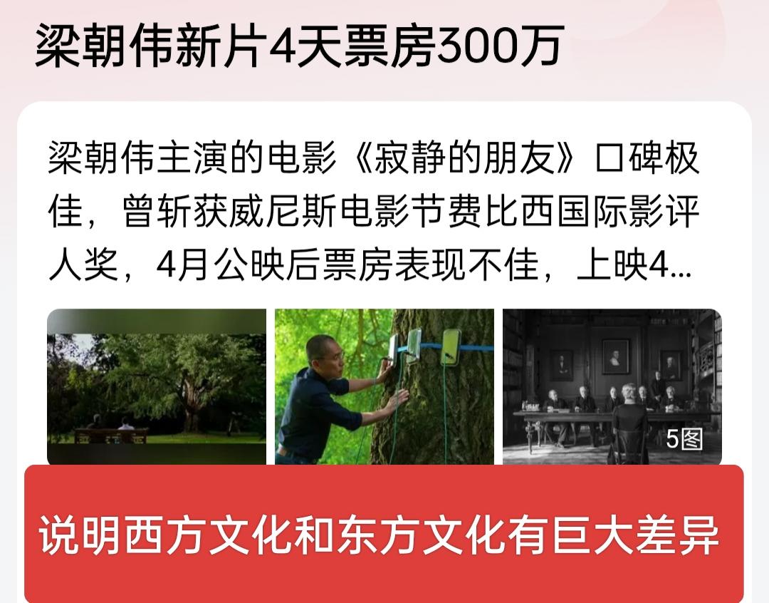 口碑极佳票房不佳，这也太违和了！只能说明这部电影不适合中国观众口味，说明西方文化