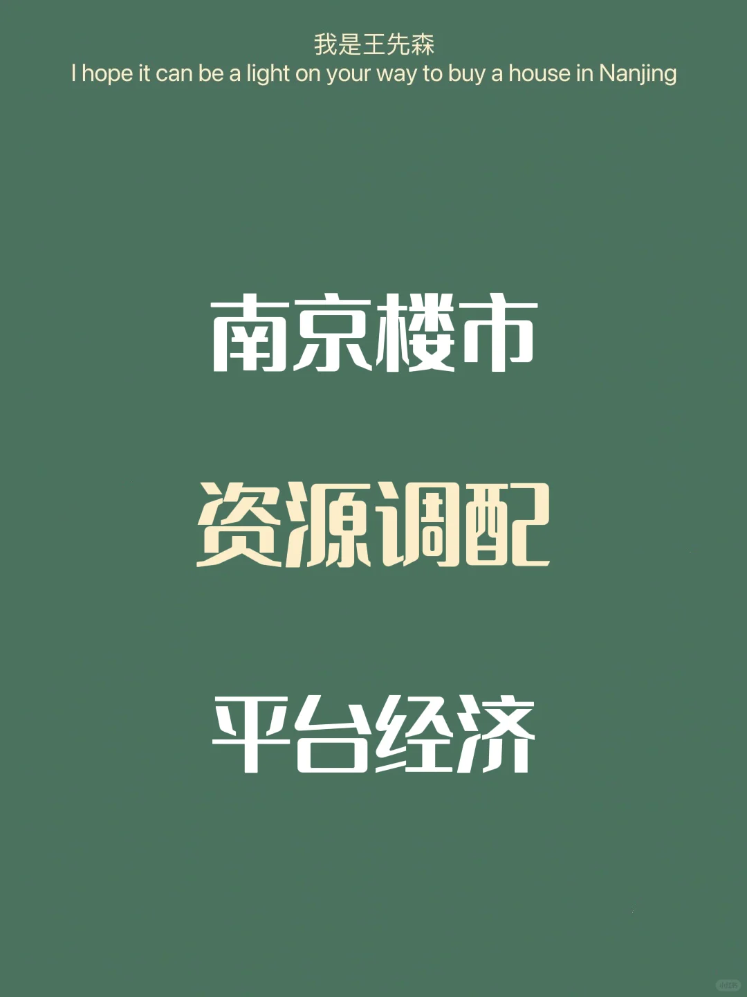 杂谈，房地产平台经济和资源调配，南京买房