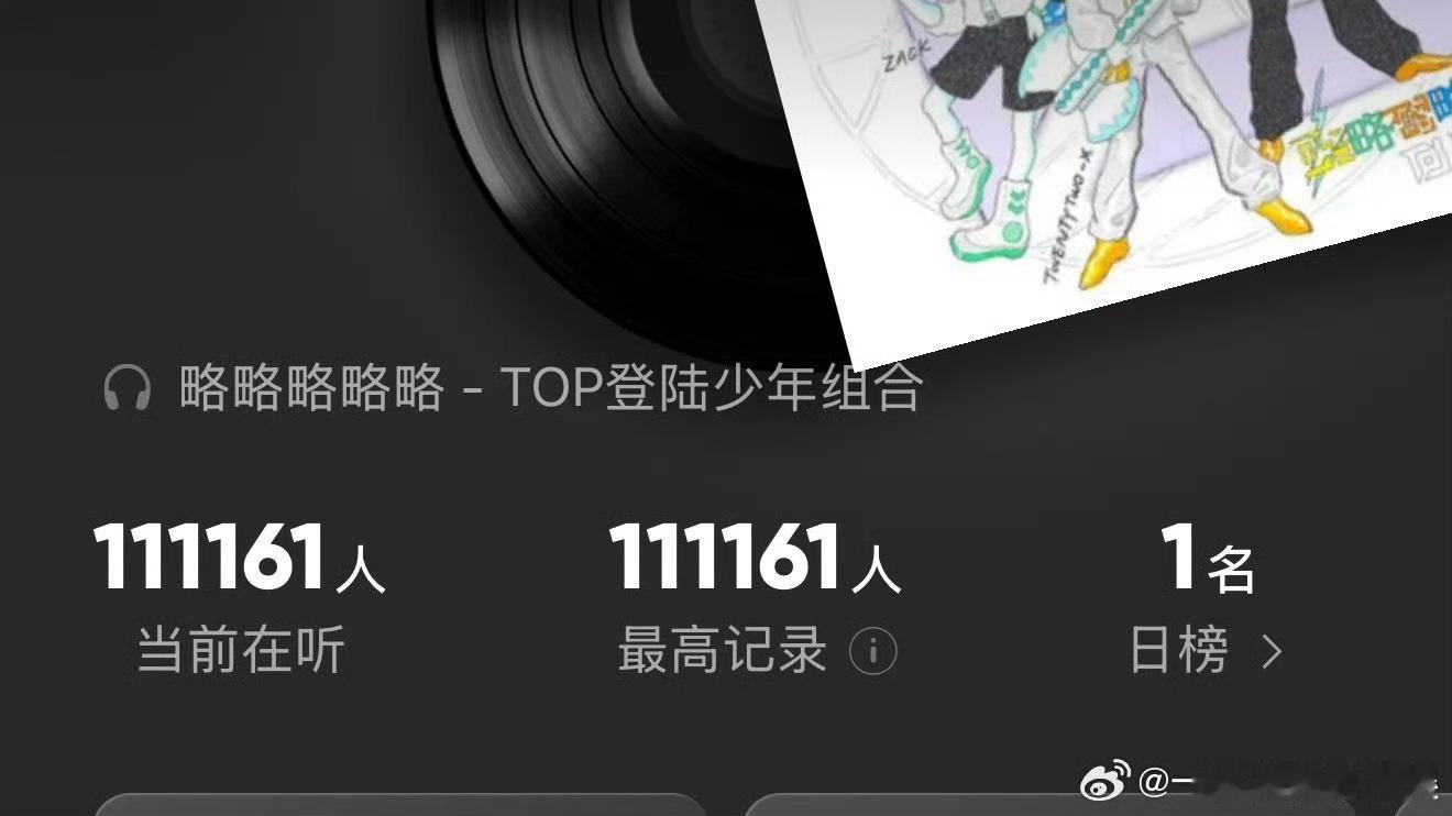 TOP在线听歌人数TOP新歌热度 TOP新歌热度，在线听歌人数11w+ 