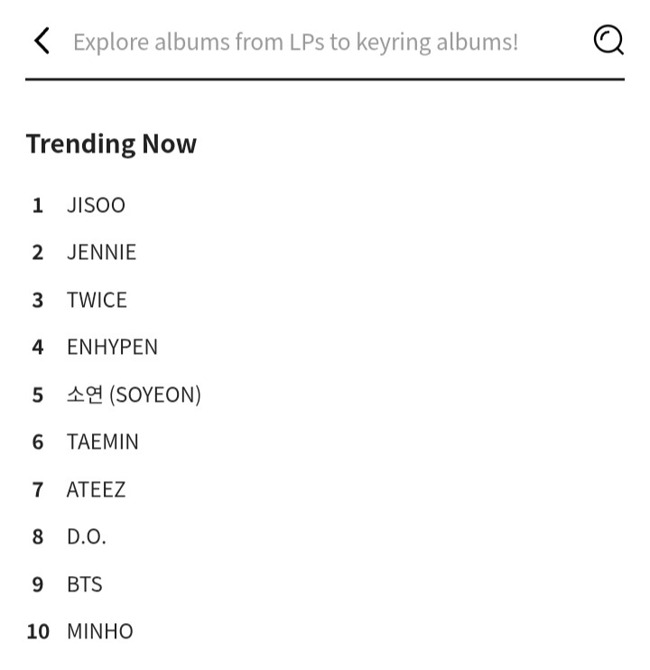 JISOO 再次登上 Ktown4u 热门搜索榜首，而她仍然完全没有出现在预告片