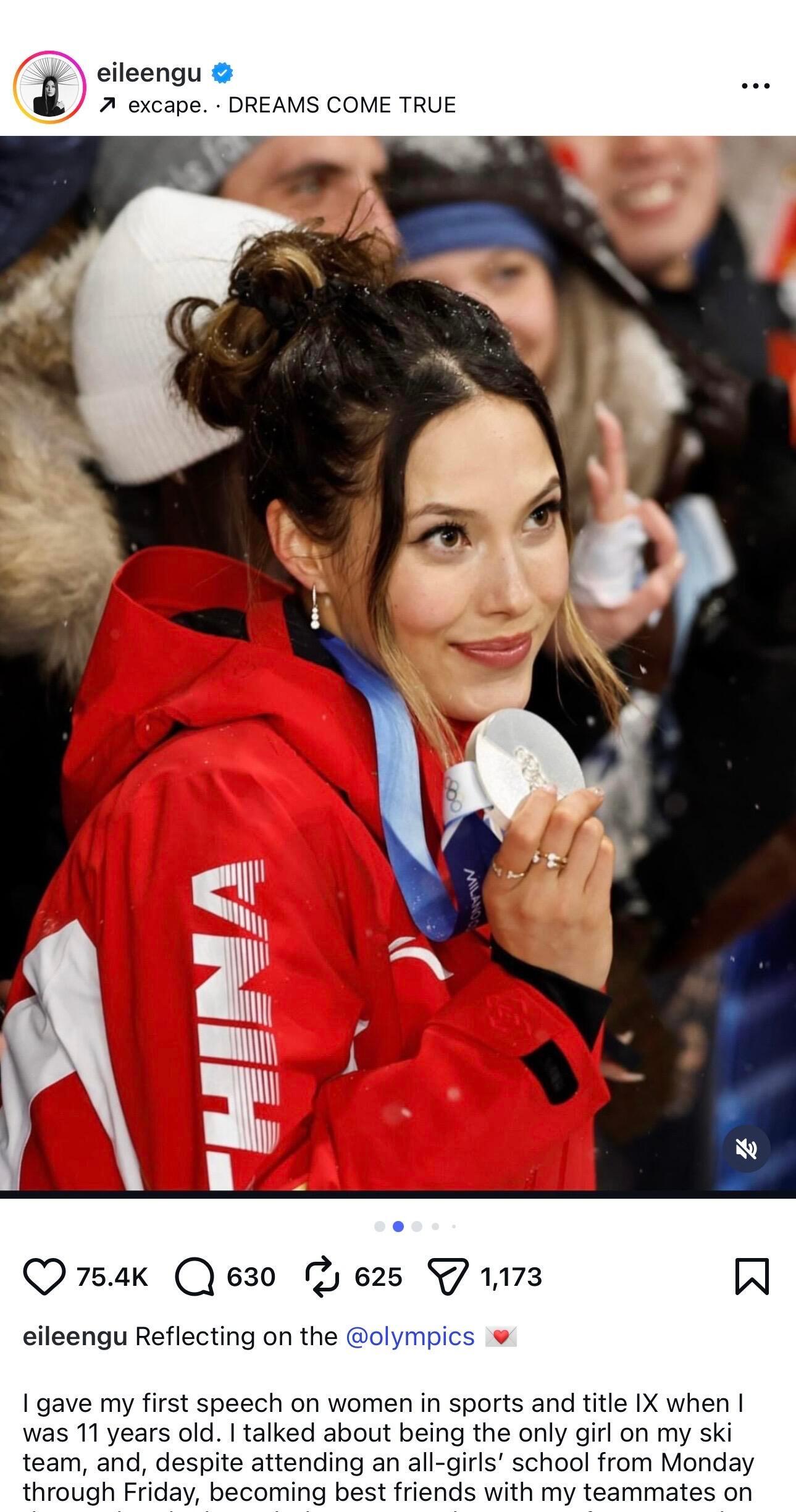 谷爱凌发文总结米兰冬奥会 谷爱凌发文总结米兰冬奥会，本届拿下1金2银创历史，坦言