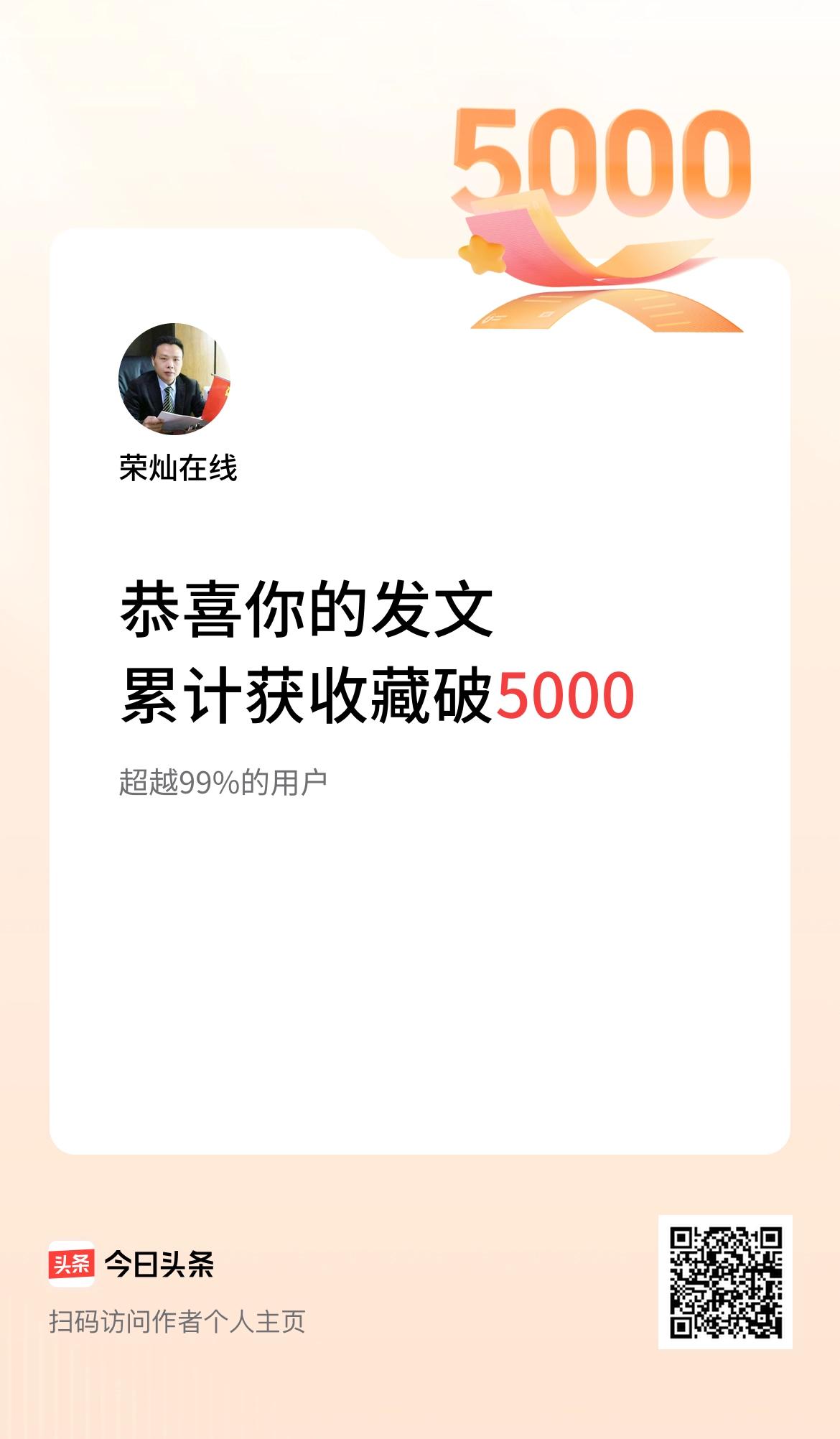 我在头条累计获收藏量破5000啦！