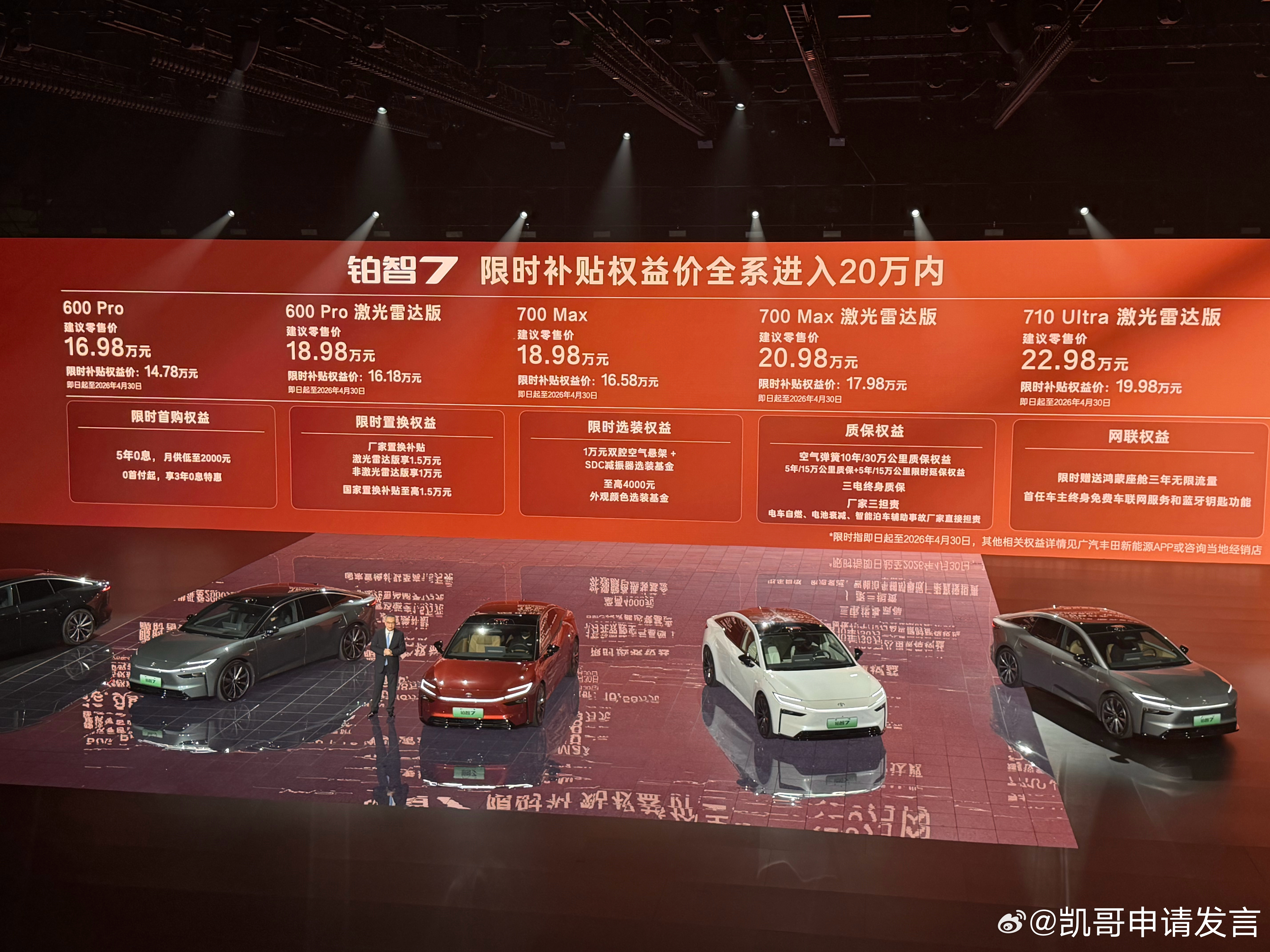 广汽丰田铂智7正式价格出来了，全系权益价后20万内，相当超值！铂智7上市限时补贴