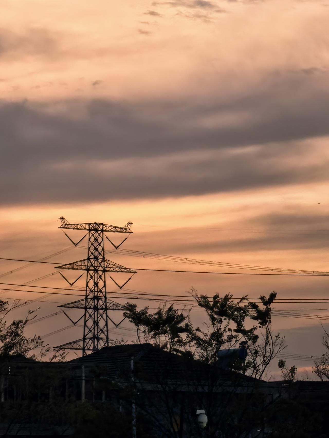夕阳西下，行走在田野人家。