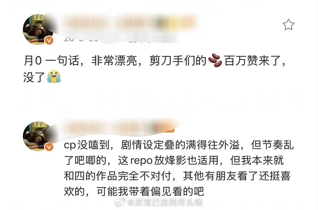 《月鳞绮纪》repo，拍的非常非常漂亮，剧情设定超级满，然后就是节奏乱，cp不香