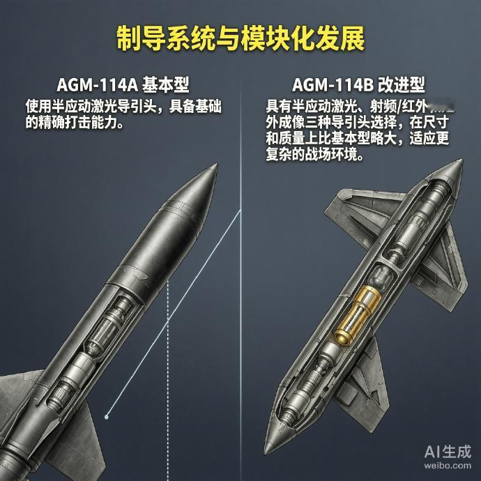 军事ai新视野 美国AGM-114“地狱火”空对地导弹长度：163厘米直径：17