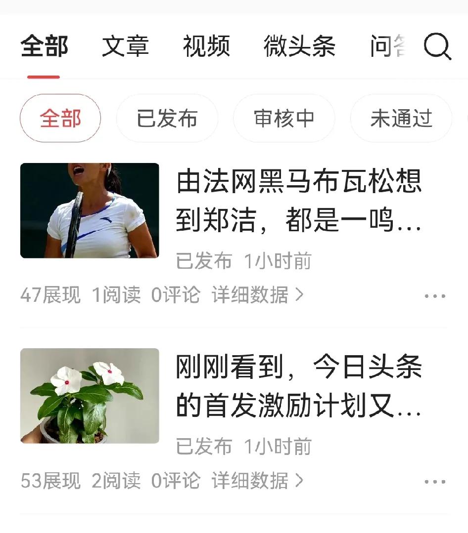 大家看，这是头条改革首发机制后的流量，怎一个惨字了得。

不知道是作品本身质量的