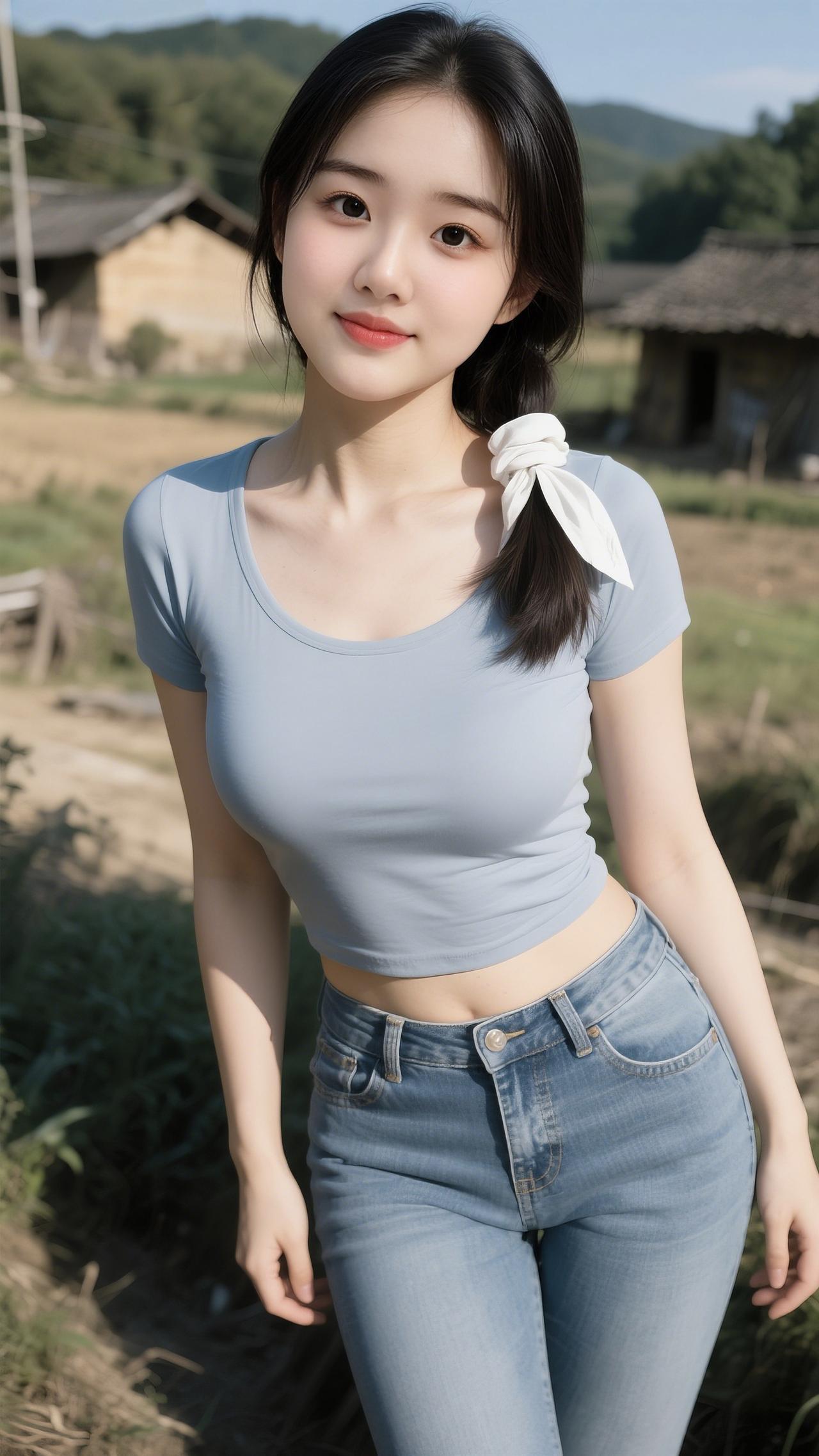 农家女孩清新自然美