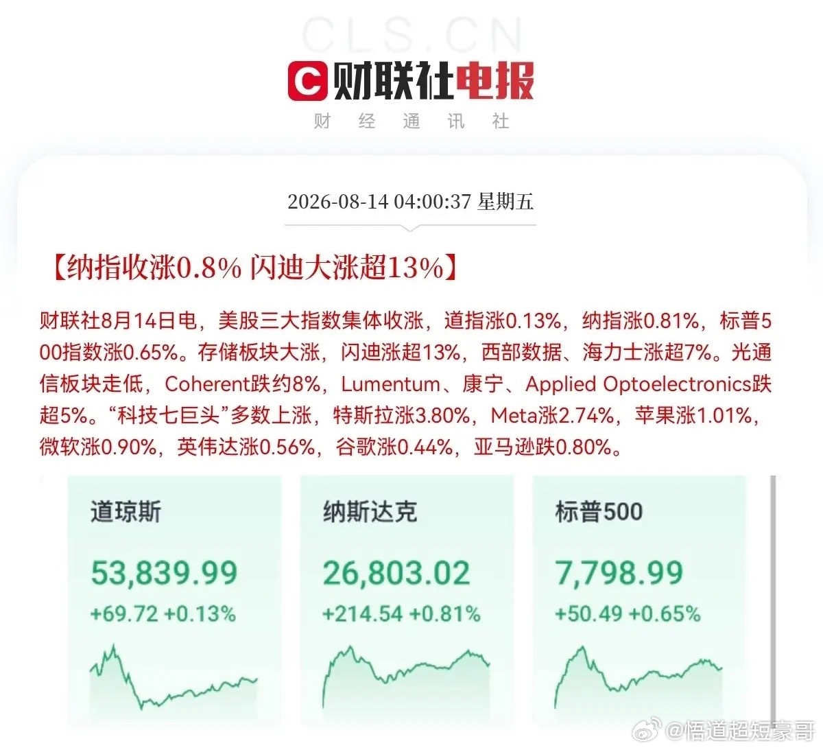 美存储芯片大涨，今日A股存储芯片会跟涨吗刚刚美股收盘，最让人惊喜的还是存储芯片，