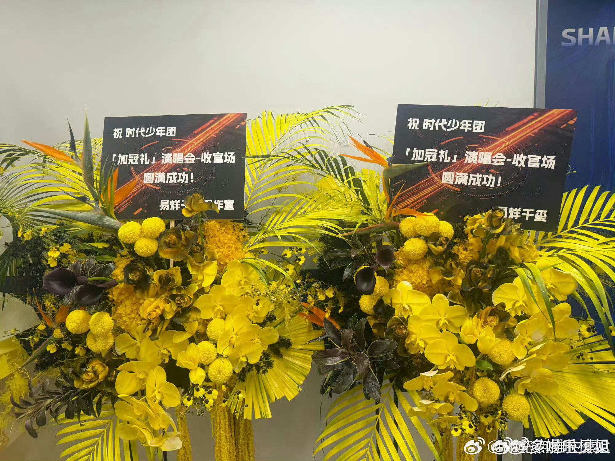 王俊凯、王源、易烊千玺送时代少年团加冠礼花篮了，三小只竟然以这样的方式合体。果然
