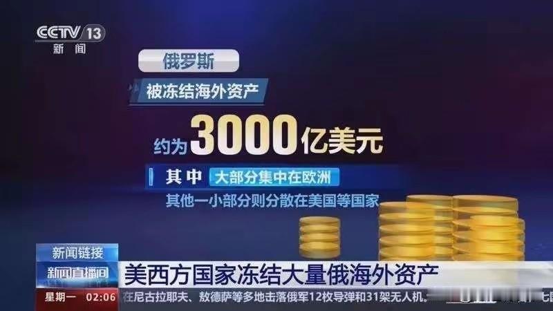 1. 俄乌冲突中3000亿俄罗斯海外资产成争夺焦点：俄乌冲突中，美欧冻结的300