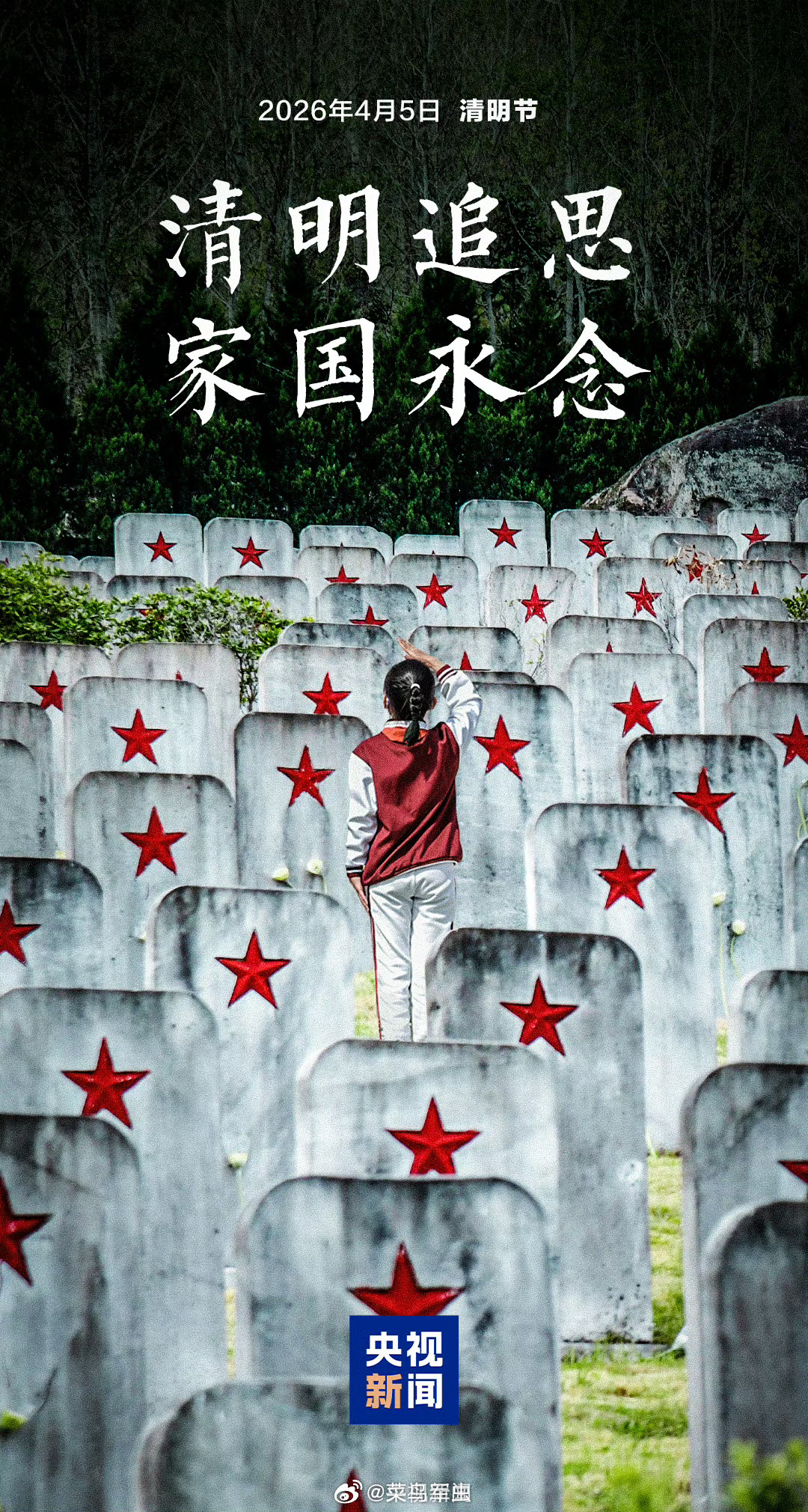 菜鸟军虫致敬英烈！ 【转发微博！一人一句祭英魂】家国永念 春风拂过草木，又是一年