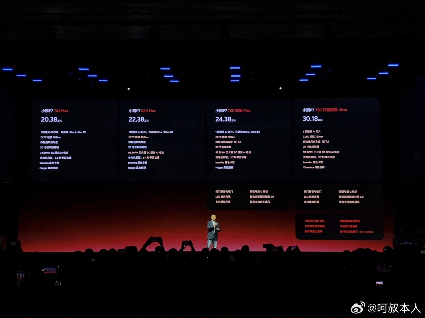 小鹏P7公布售价了！小鹏P7黑白红新色20.38万起，低配用了75度的磷酸铁锂电