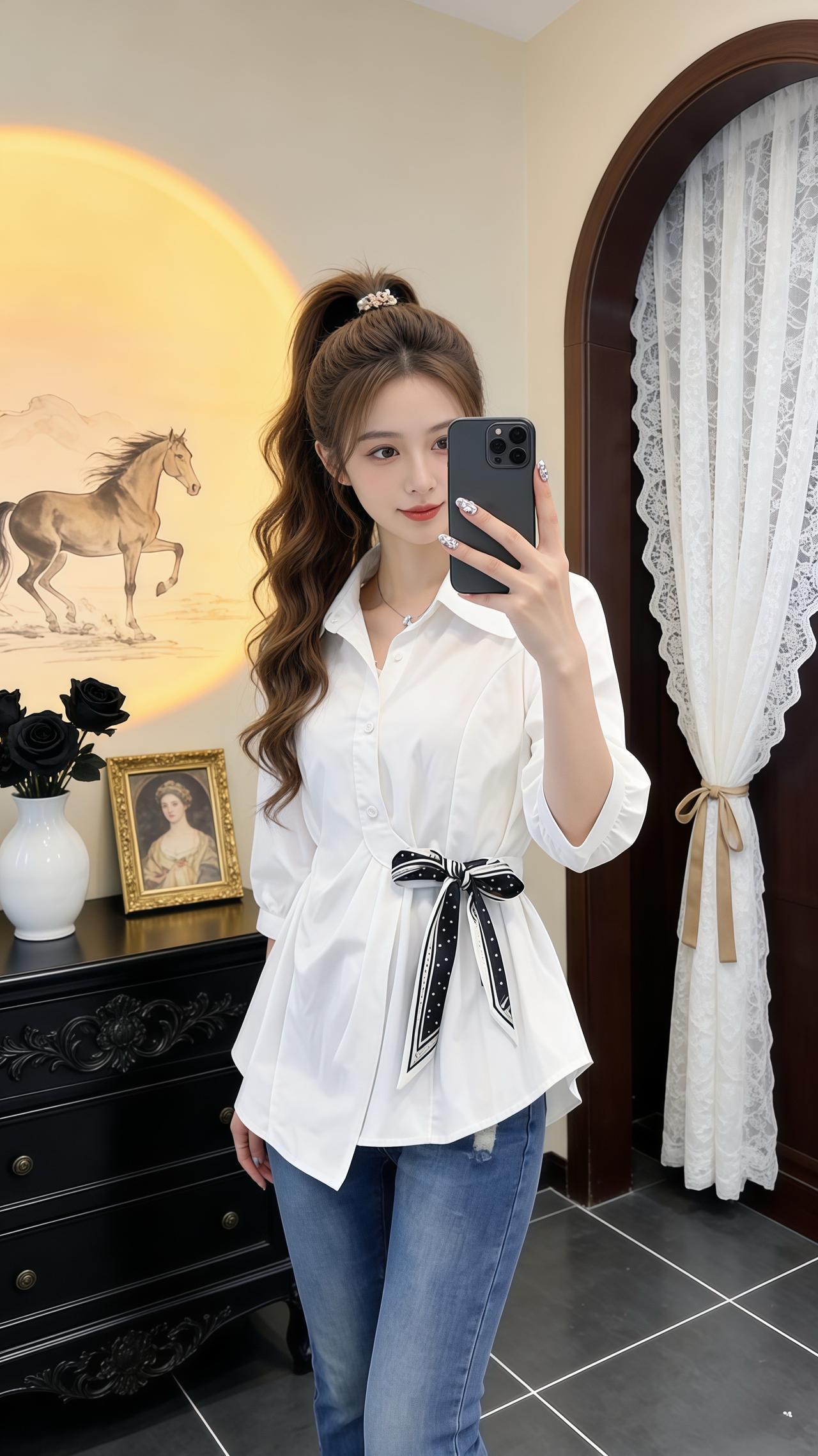 显瘦遮肉衬衫 春秋衬衫 休闲百搭