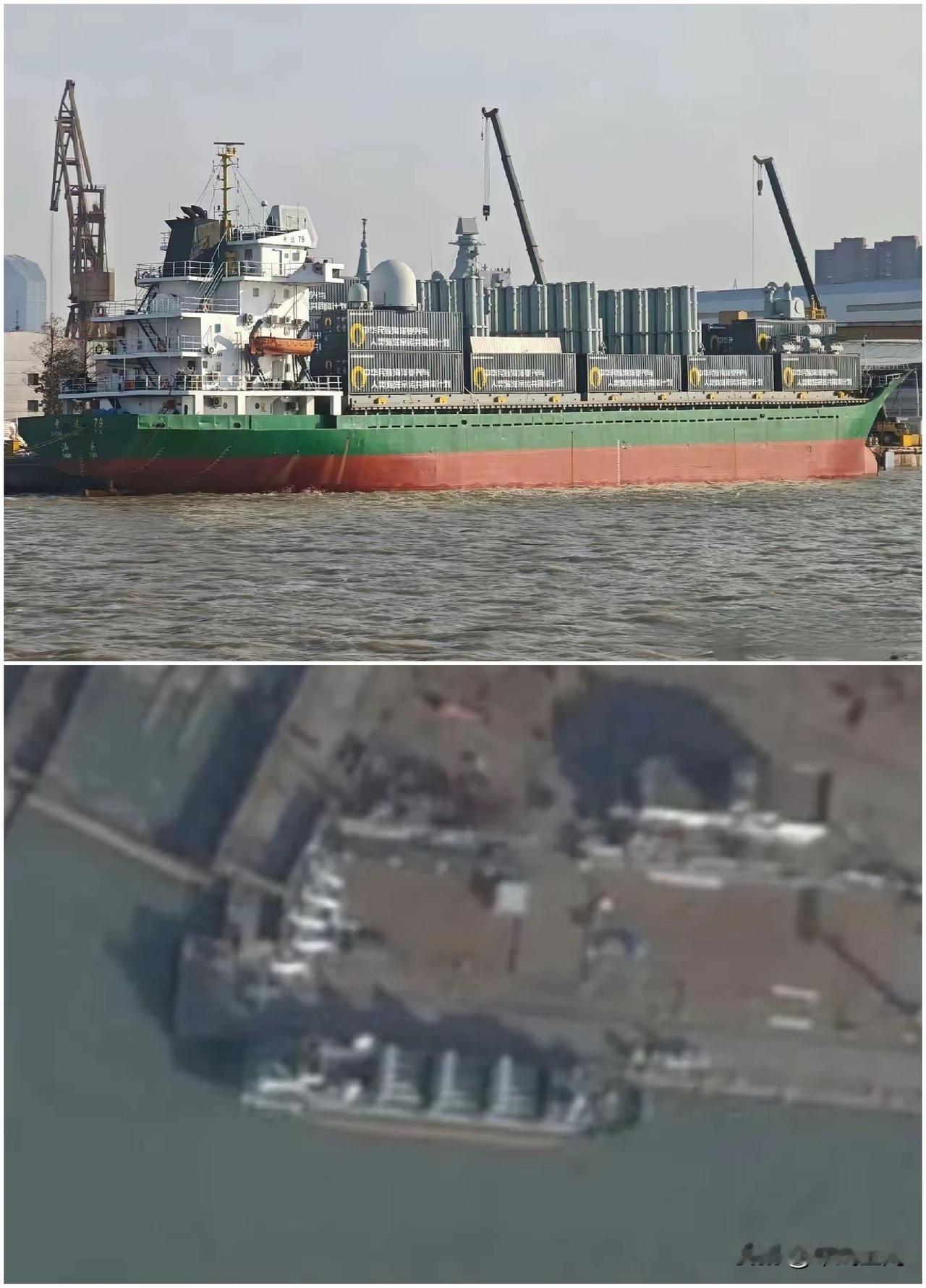 中国集装箱船，速改“垂发导弹武库舰”。
近日，外媒拍摄到我国一艘“集装箱武库舰”