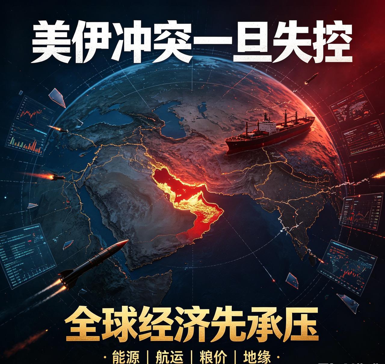 美伊冲突一旦失控，真正挨打的不只是双方，而是全球经济
 
如果美国与伊朗走向全面