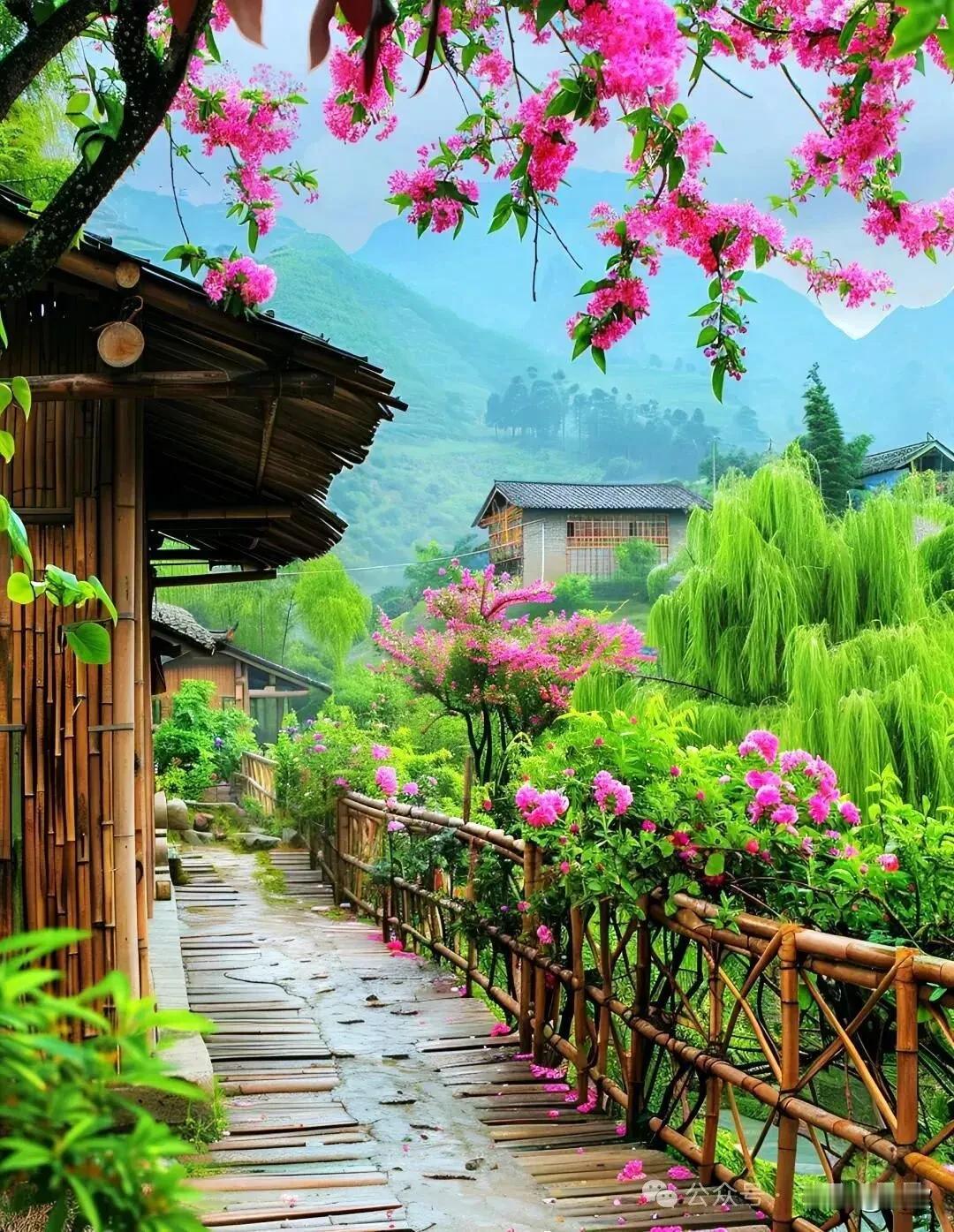 上联:春风撩人山色美
下联:细雨润物花气香
横批:风光无限