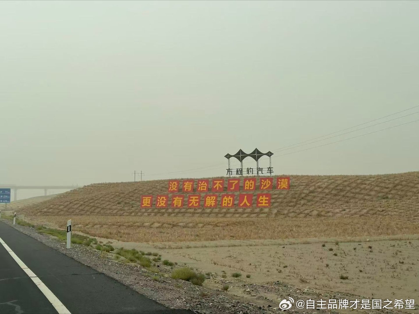 没有治不了的沙漠更没有无解的人生这应该是方程豹支持的那支治沙队伍吧