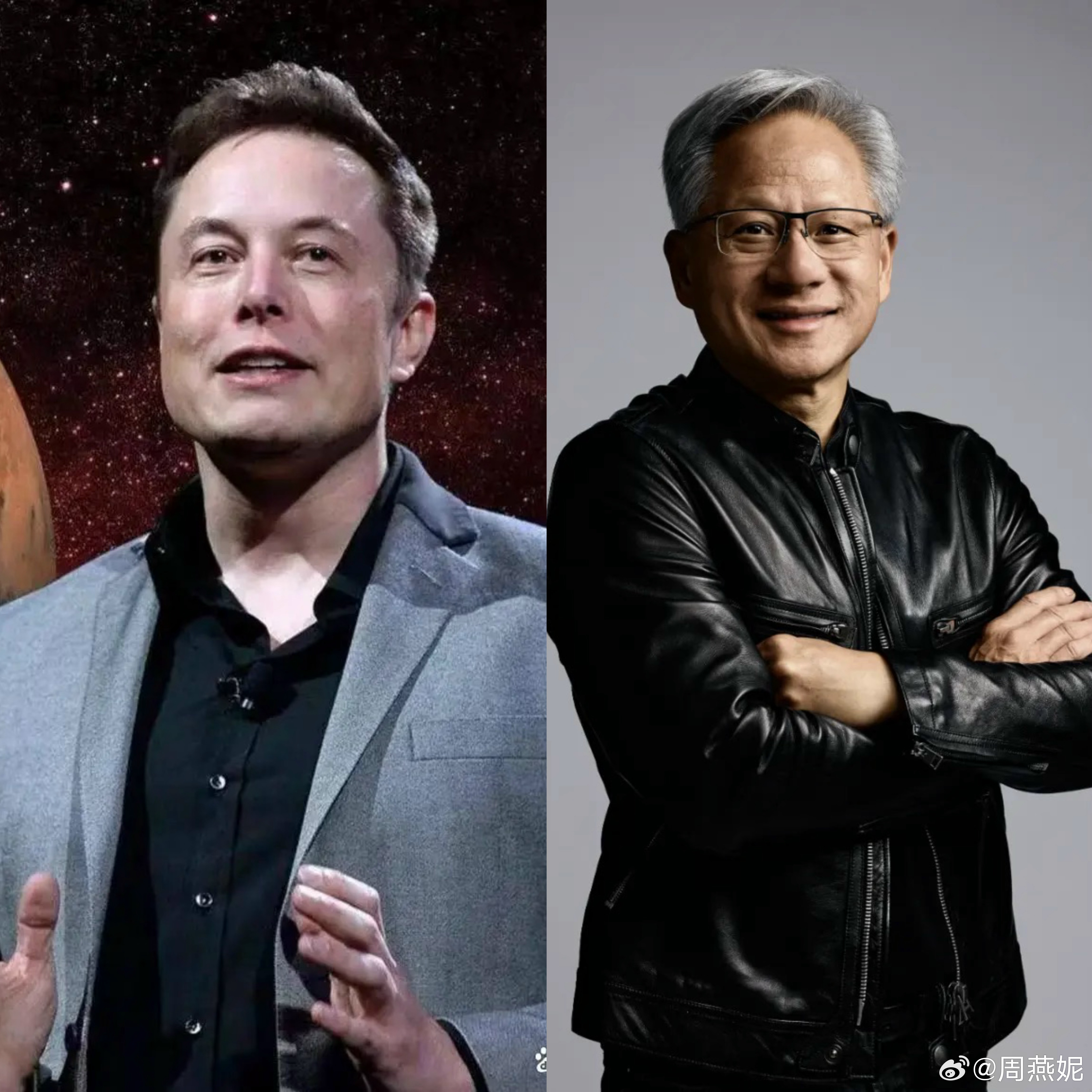 发现一个问题：马斯克与黄仁勋作为两大顶级科技大佬以及顶级流量担当，他们在工作之外