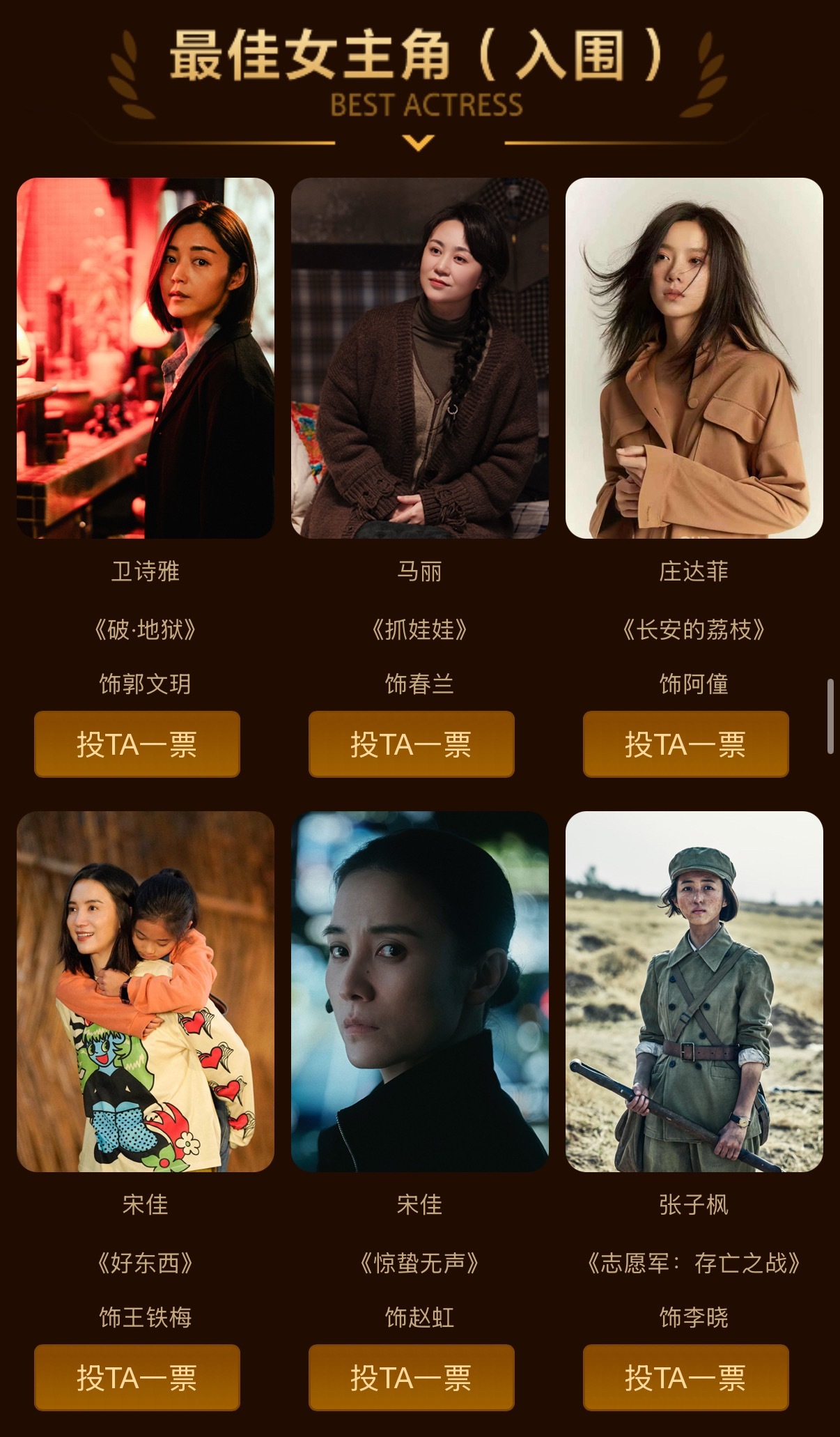 宋佳两部作品入围百花奖最佳女主角 宋佳凭借两部作品《好东西》《惊蛰无声》入围百花