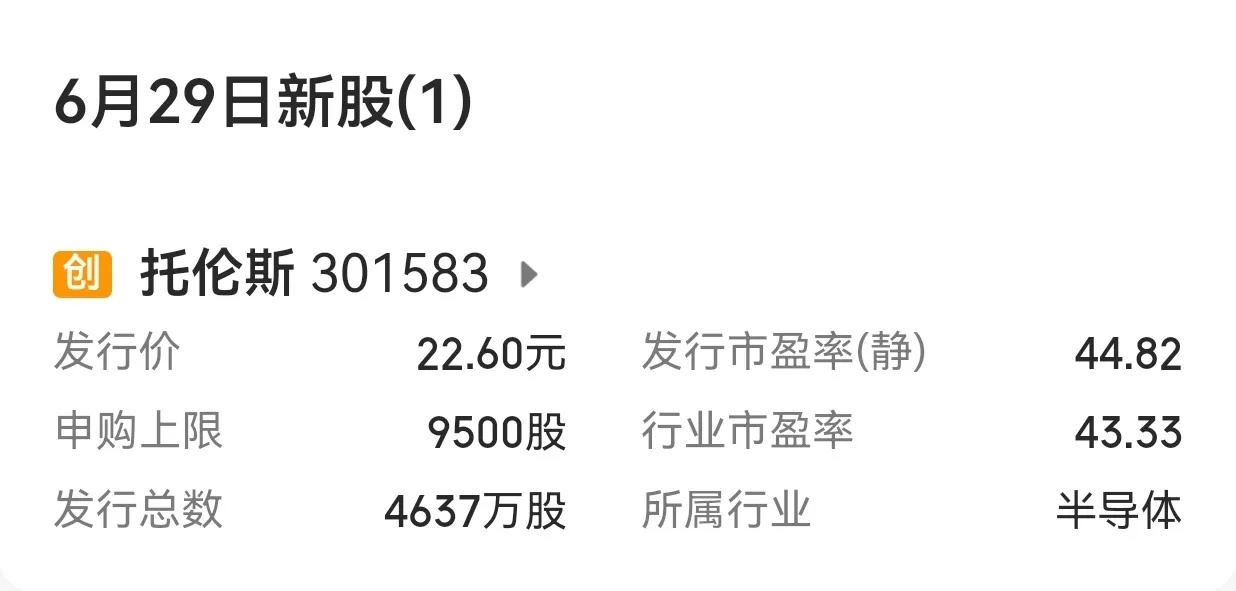 【下周A股市场：目前已经明确有两只新股申购】        下周(6月29日至7
