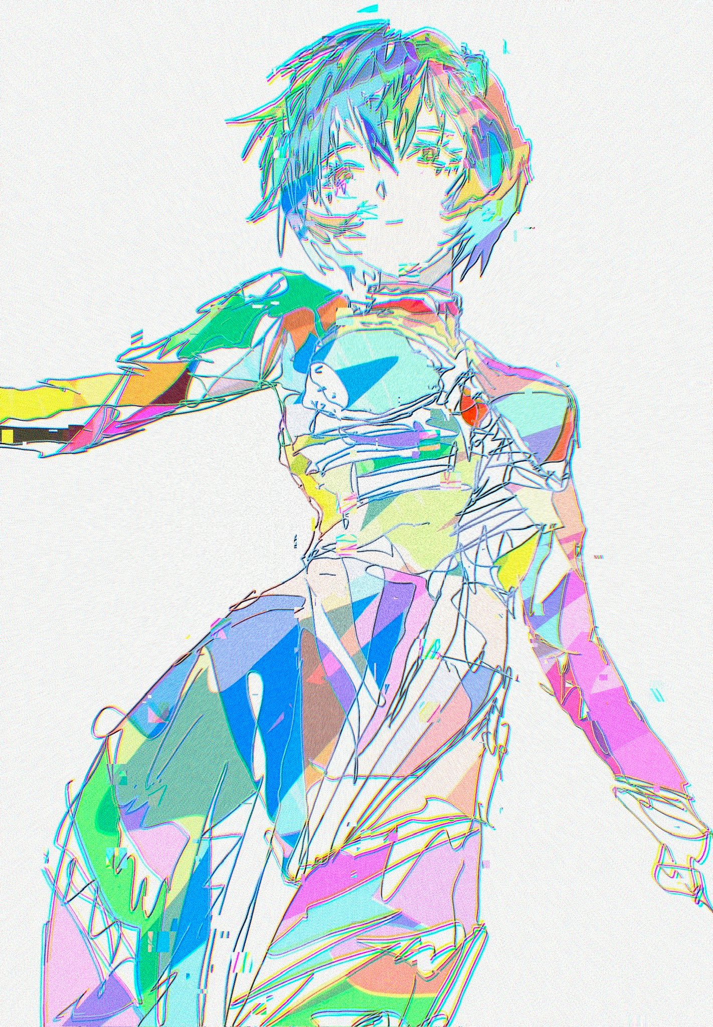 新世纪福音战士绫波丽绫波丽的水彩画绝美画面.绘：paya_paya_D 