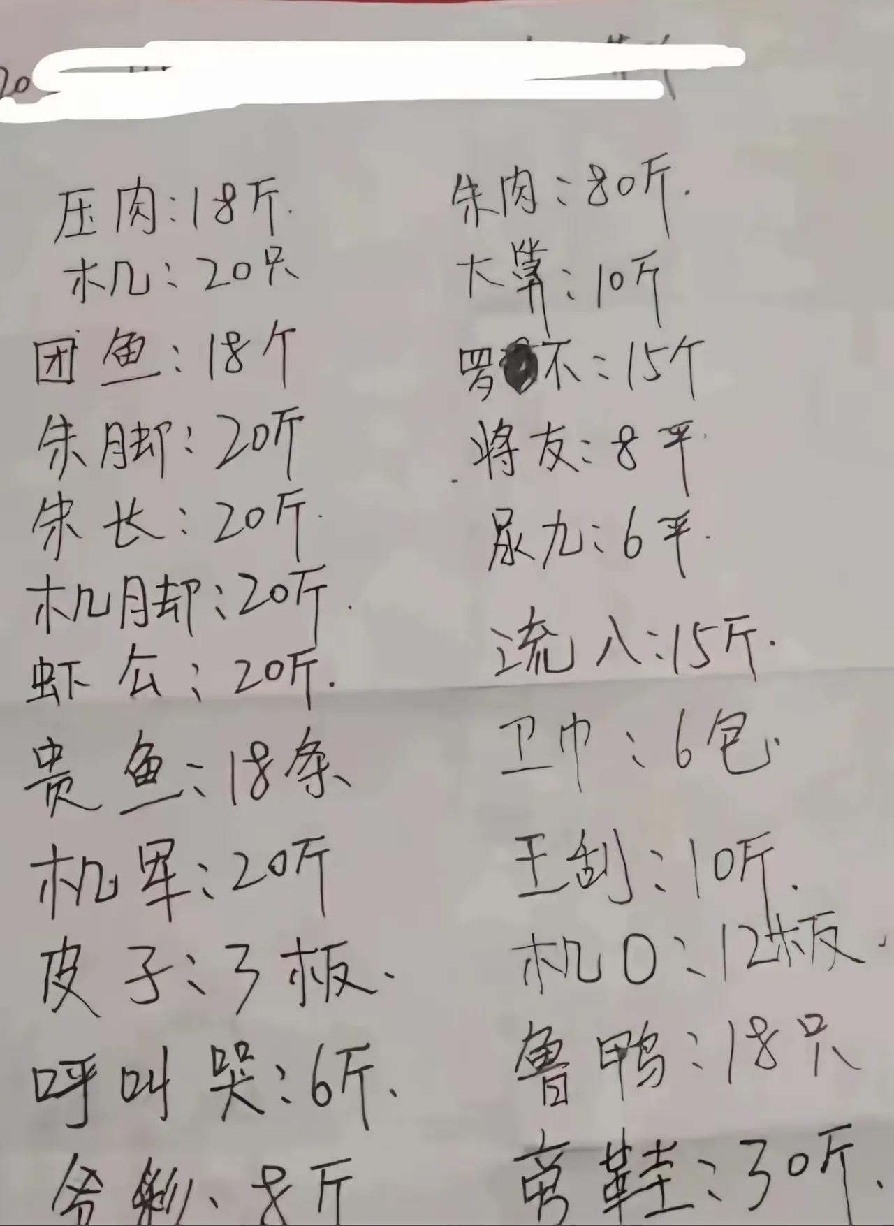 爷爷八十大寿，乡里老厨师开的菜单……[捂脸]