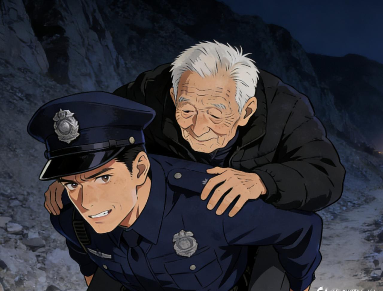 浙江一地警察跨年夜这一背太帅了浙江长兴水口的深山里，老人走失牵动人心！警察携手救