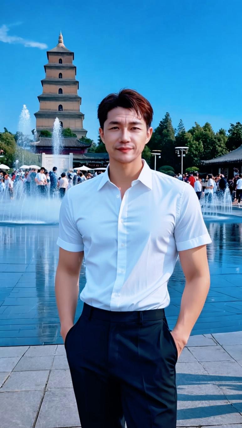 AI景点型男写真