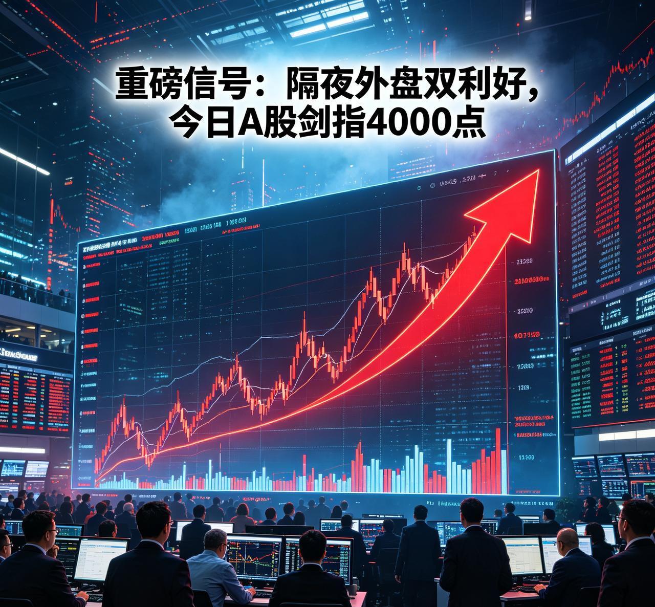 重磅信号：隔夜外盘双利好，今日A股剑指4000点
 
提示：理财有风险，投资需谨