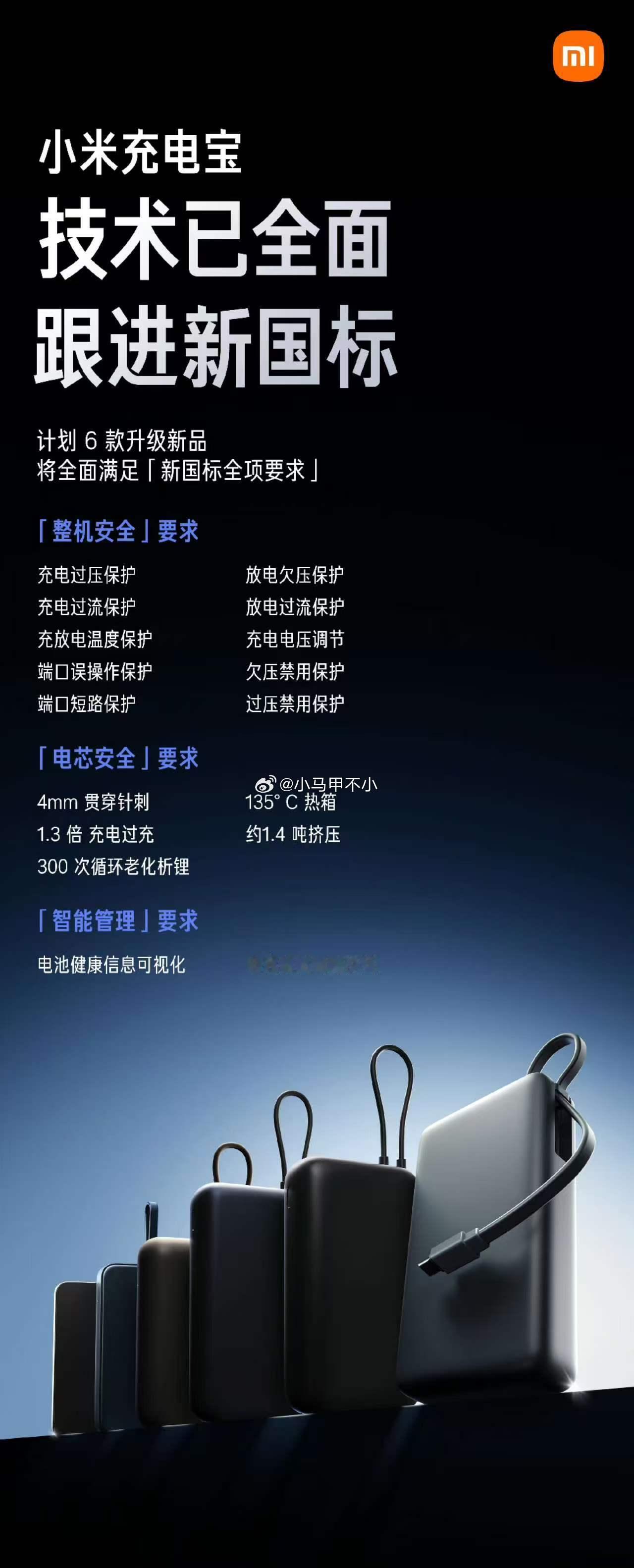 小米充电宝，技术已全面跟进新国标 小米官宣6款充电宝新品