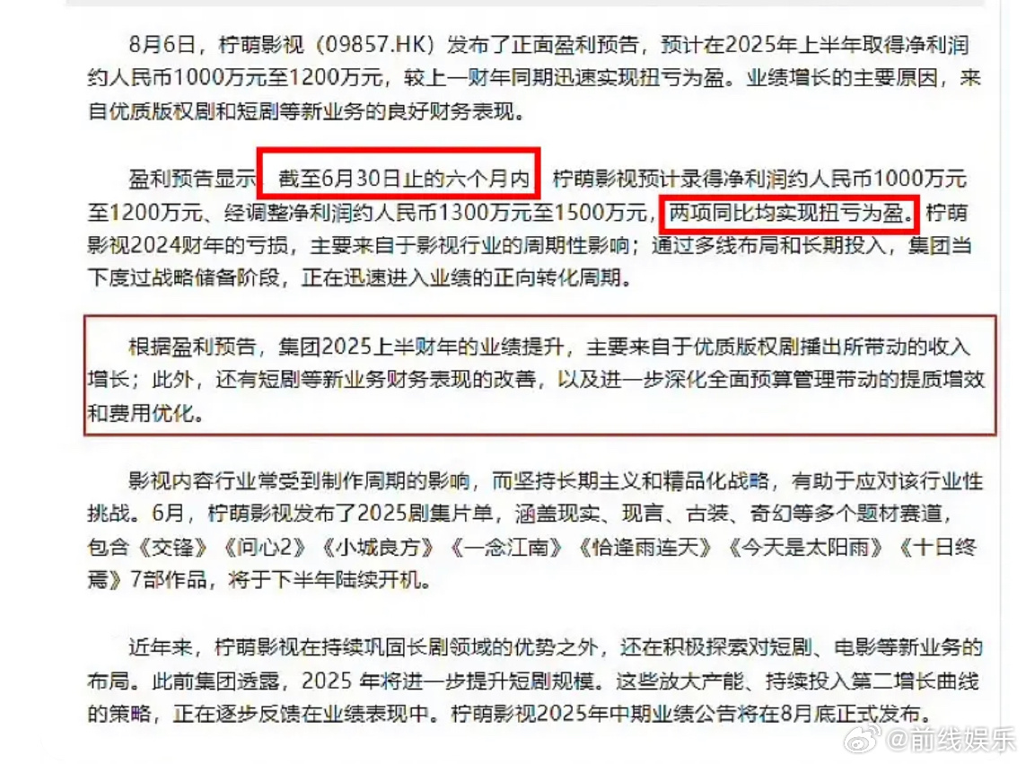 🍋柠萌截至6月30日盈利报告，靠年冠猎罪版权输出海外，日本多轮上星播出赚了好多